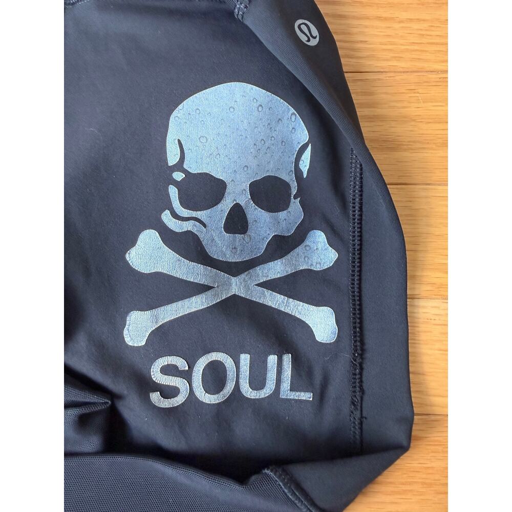 Lululemon x SoulCycle Black Mesh Panel Cropped Leggings Size‎ 4